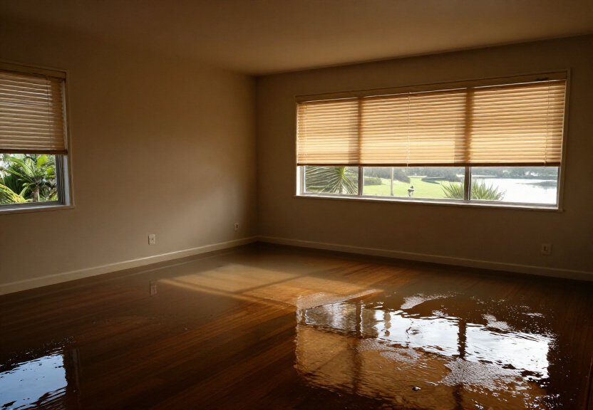 Water-damaged carpet in a Glenorie bedroom before drying